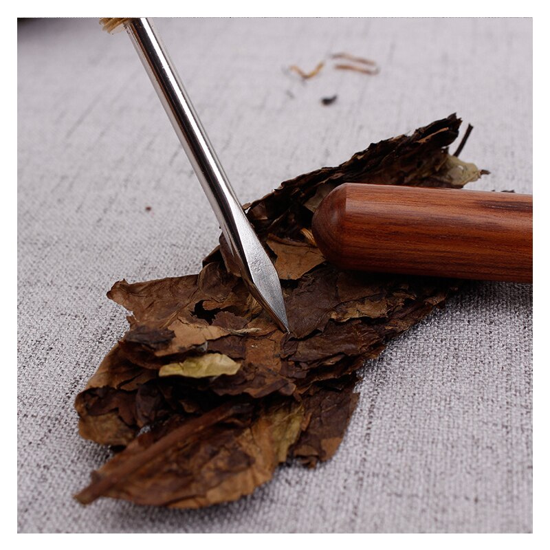 Pu Er couteau à thé bois de santal acier inoxydable | Pu Er dédié aiguille à thé, accessoires spirale