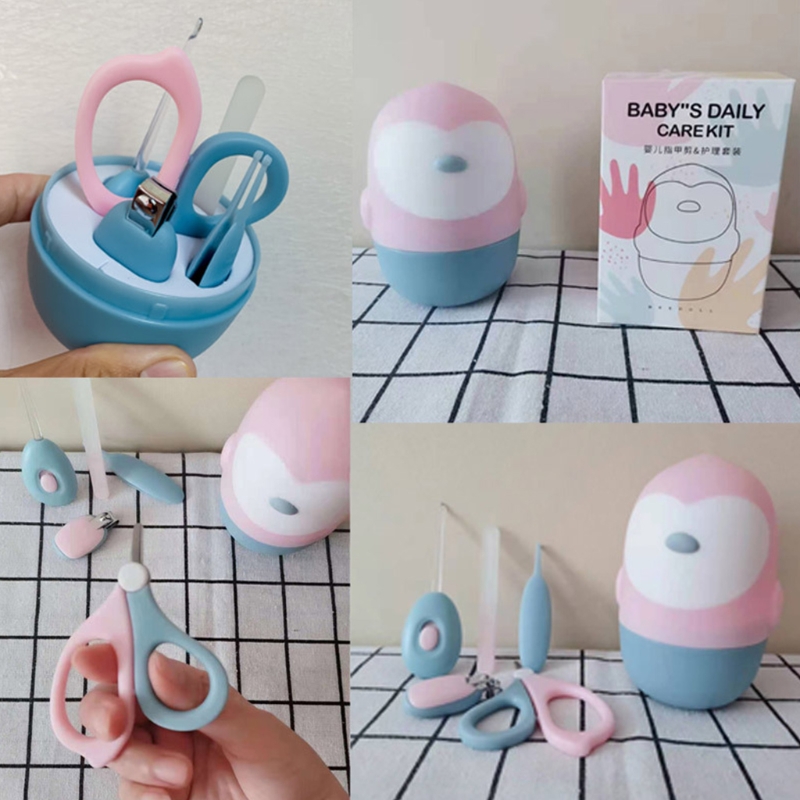 5 Teile/satz Baby Nagel Knipser 5 in 1 Sicherheit Baby Pflege Bausatz Schere Pinzette Nagel Datei Ohr Wachs Entfernung Werkzeug mit LED-Licht