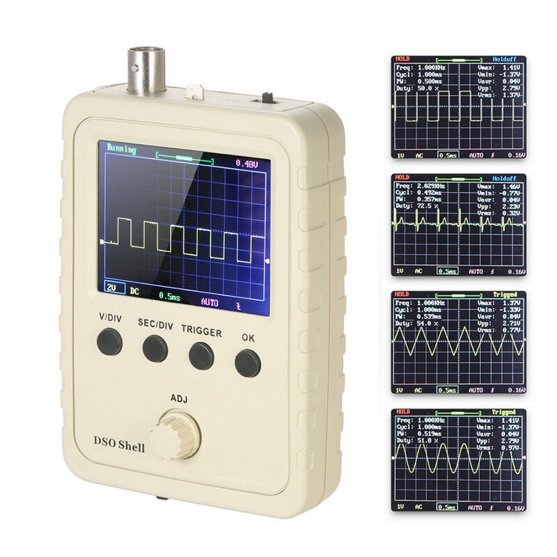 2 mhz 5 msps standard probe bærbart mini digitalt oscilloskop touch kontakt skærm bærbart usb oscilloskop interface