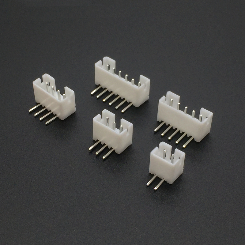 50 stk  ph 2.0mm 2 3 4 5 6 7 8- pinners rett vinklet jst-kontakt hannkontakt hvit 90 gradere fotnålholder  ph 2.0 mm