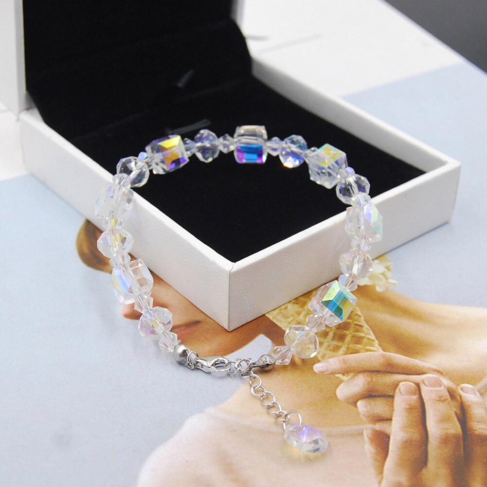 Nordlys armbånd romantik mousserende krystaller armbånd til kvinder piger link kæde armbånd lxh