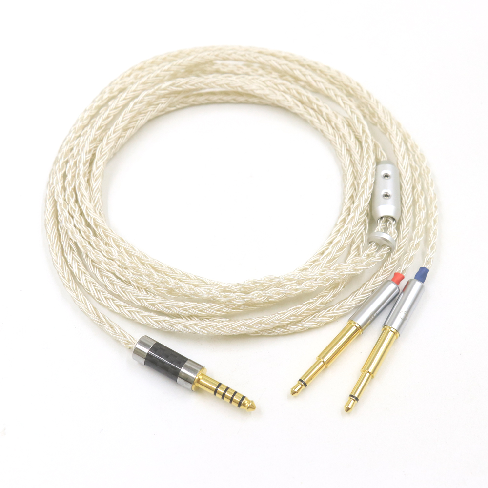 Cable de equilibrio para auriculares, accesorio Chapado en plata de 16 núcleos para Meze 99 Classics NEO NOIR, XLR/3,5/4,4mm, Cable de actualización para auriculares
