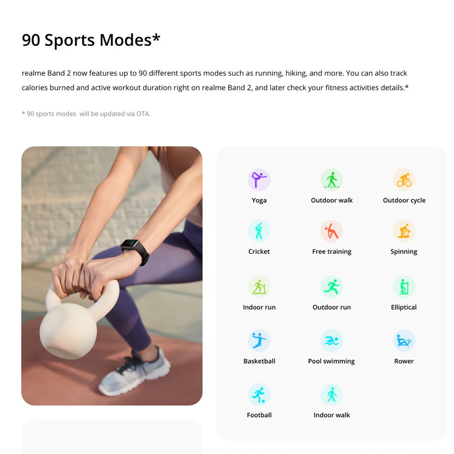 Realme – Bracelet connecté Band 2, Version globale, moniteur SpO2, moniteur de fréquence cardiaque, étanche ATM, 1.4