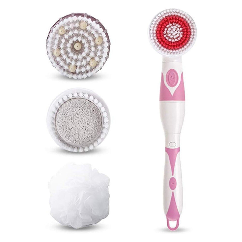 Elektrische Spin Massage Douche Borstel Bad Spa Cleaning Waterdichte Terug Scrubber NOV99: pink