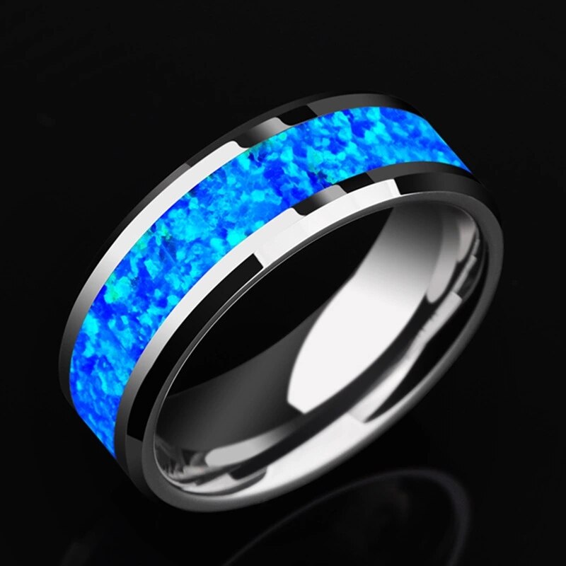 nouvelle hommes bague de mariage anneau bleu – Grandado