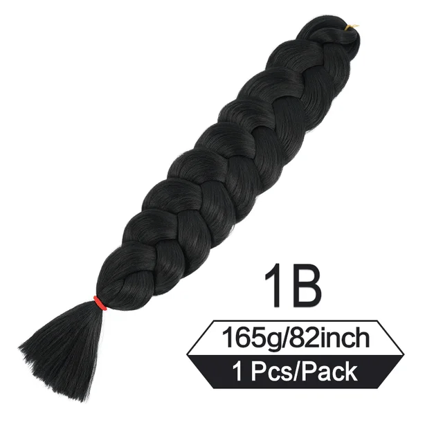 Trenzas sintéticas de pelo trenzado Jumbo de 82 pulgadas de largo, extensiones de cabello de ganchillo, trenza preestirada de 165g, para mujeres negras
