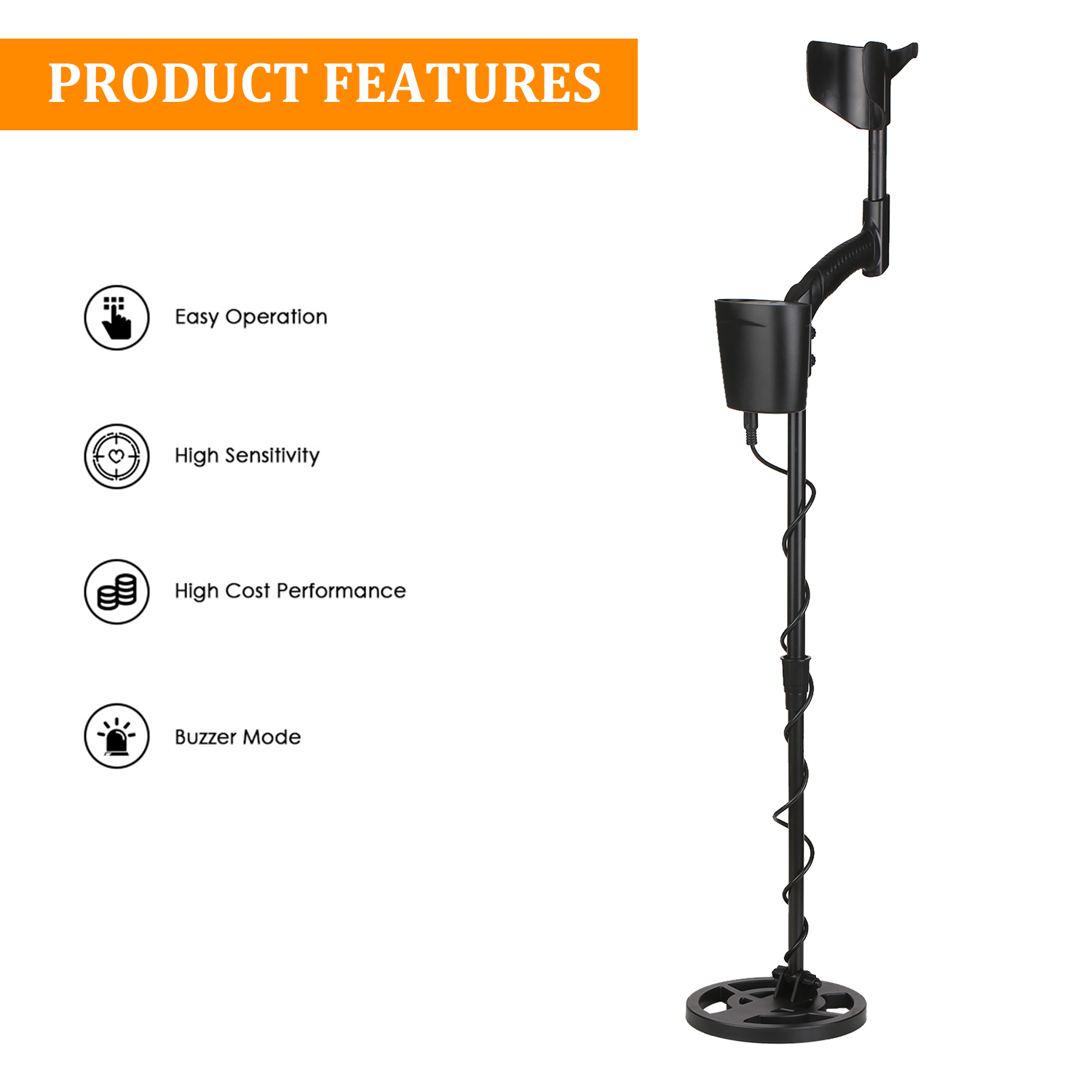 KKmoon GT-620G Metal Detector Pinpointer Gold Detector Underground Metal Finder Treasure Hunting Equipment Metal Detecting Tool