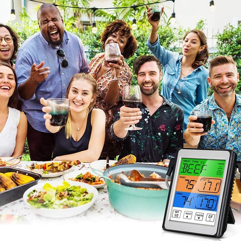 Digital Meat Thermometer, Dual Probe Kitchen Thermometer for Grilling with Food Cooking Thermometer for BBQ Grill