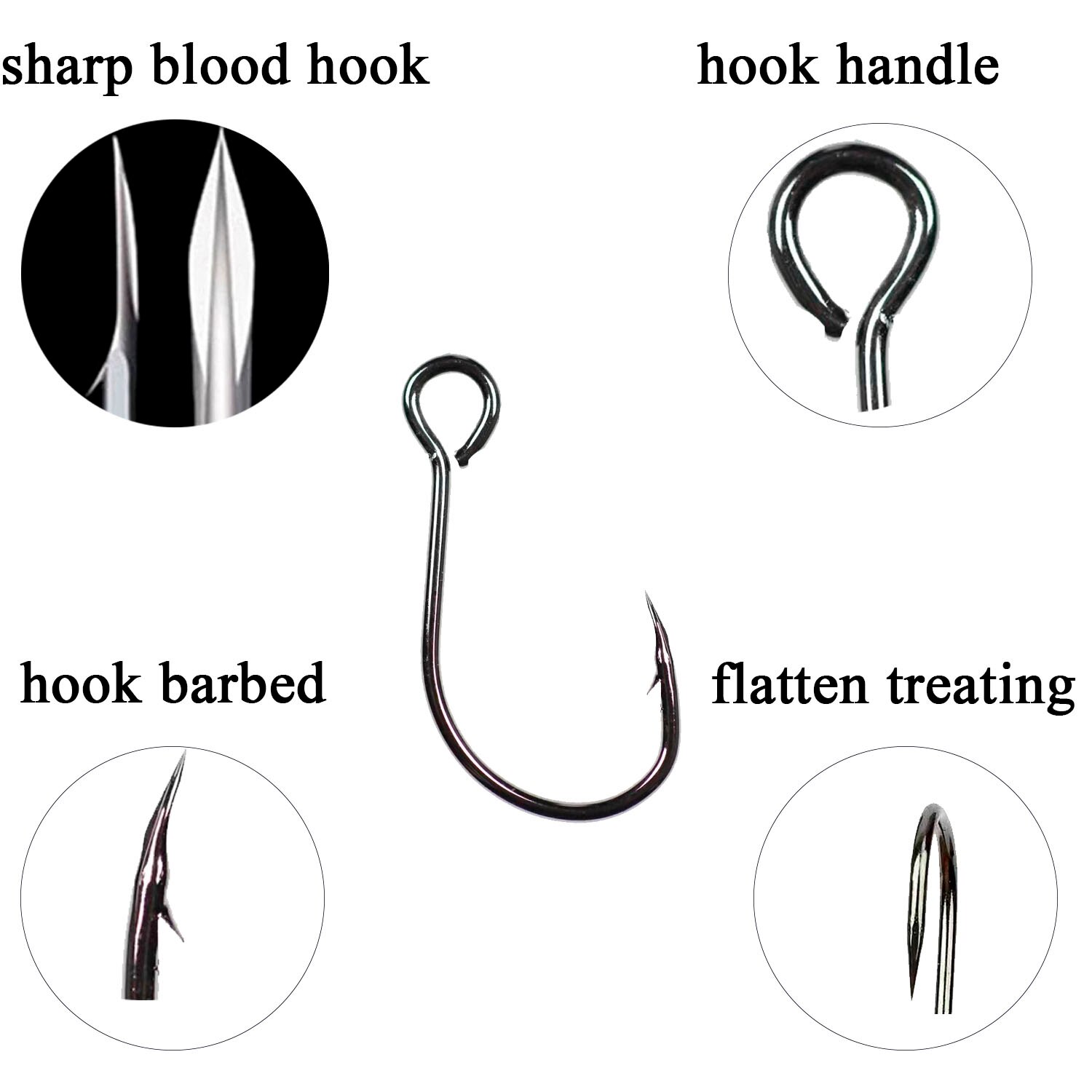10pcs Fishing Hooks Set High Carbon Steel Inline Single Hook Jig Barbed Fishhook Fishing Tackle Accessories assist hooks for jig
