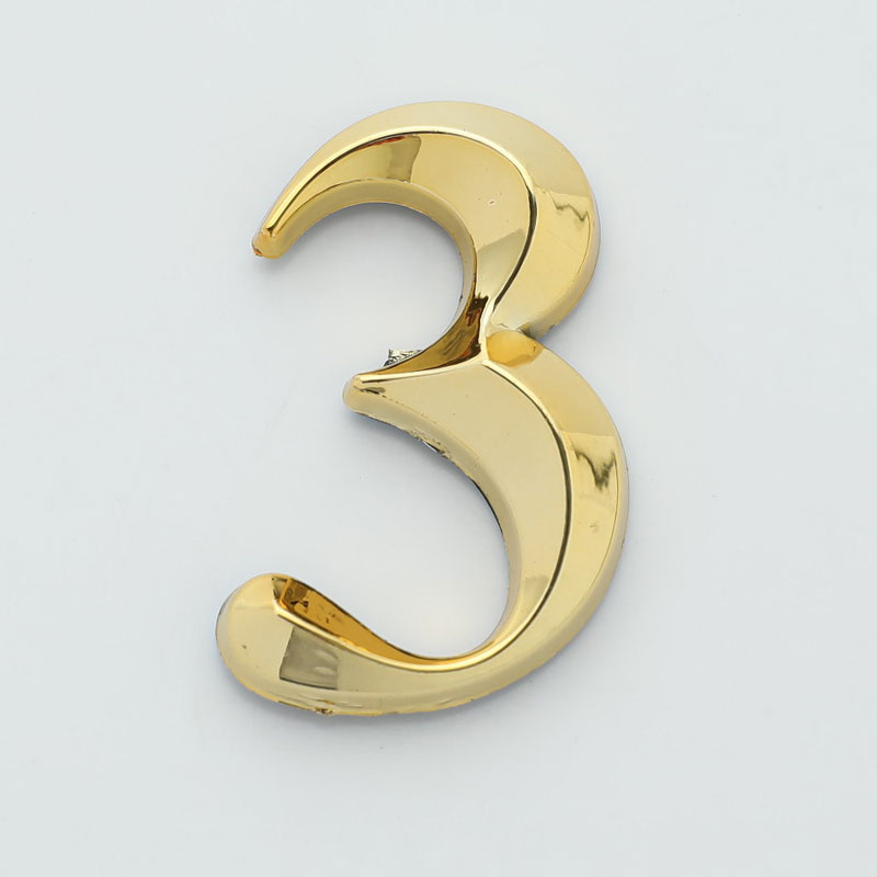 3d Gouden Kleur Cijfers 0 Tot 9 Zelfklevend Deurbord Nummer Appartement Hotel Kantooradres Straatsticker Platetiket: Beige