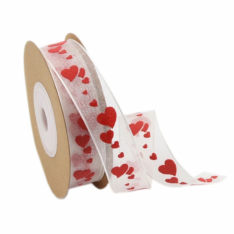 10m kærlighed hjerte print bånd til bryllup valentine diy håndværk indpakning levering  q0ke: 7