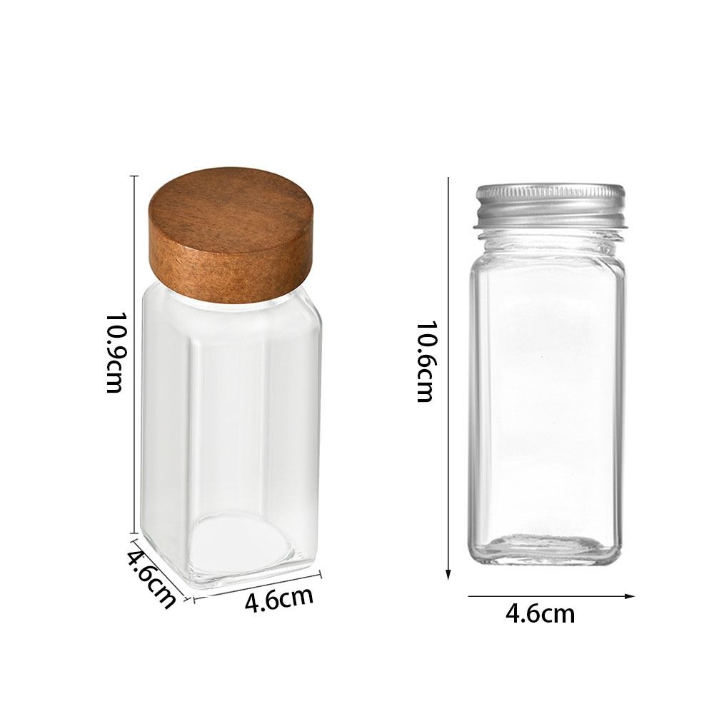 Botellas dispensadoras de vidrio selladas, frascos de especias, herramienta de almacenamiento, tanque de almacenamiento transparente, tarro de sellado de almacenamiento de alimentos con tapas de madera de Acacia