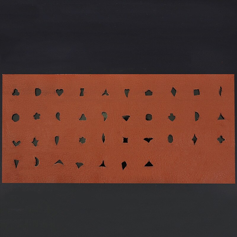 Set van 37 holle ponsen, stalen bloemgatengereedschap, leren horlogebandpons, doe-het-zelf voor portemonnee- en riemdecoratie, diverse vormen 5mm