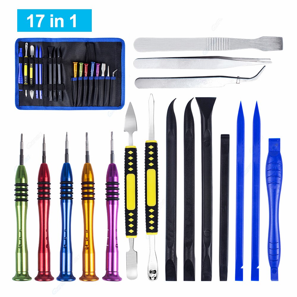 17 in 1 Pry Opening Repair Tools Sets With Portable Bag Screwdriver Kit For Apple iPad Pro Air Tablet PC Phone Repair Tools Kit: 17 in 1