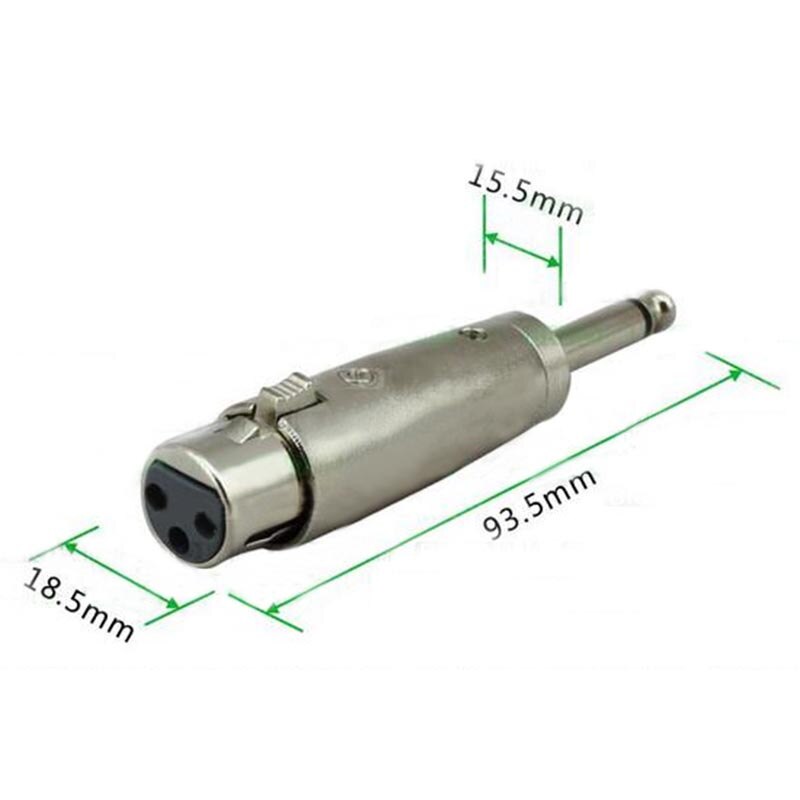 6.5 Mannelijke Cannon Xlr Vrouwelijke Mono Adapter Zilver Voor Microfoon, Audio Apparatuur