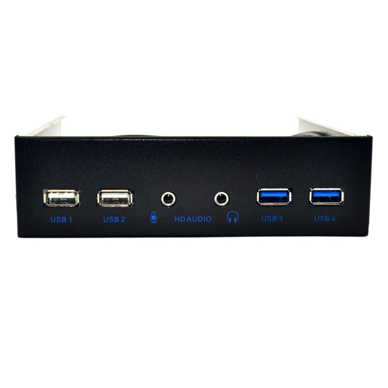 5.25 Inch Desktop Pc Case Interne Voorpaneel Usb Hub 2 Poorten Usb 3.0 En 2 Poorten Usb 2.0 Met hd Audio Poort 20 Pin Connector