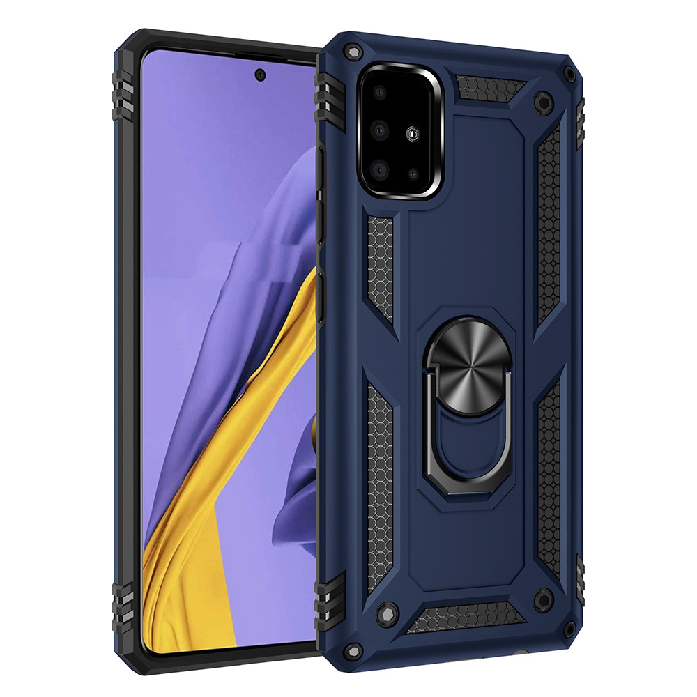 For Samsung Galaxy A51 Case Car Holder Mgnetic Ring Bracket Armor Cover For Samsung Galaxy A71 A50 A50S A30S Phone Cases: For Galaxy A71 / Blue