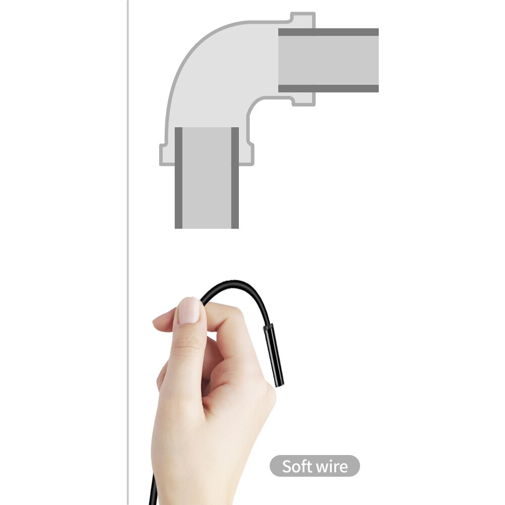 Wireless WIFI Endoscope Camera Waterproof Inspection Mini Camera 8mm USB Endoscope Borescope For Iphone Android PC IOS APP: 5m / Soft cable