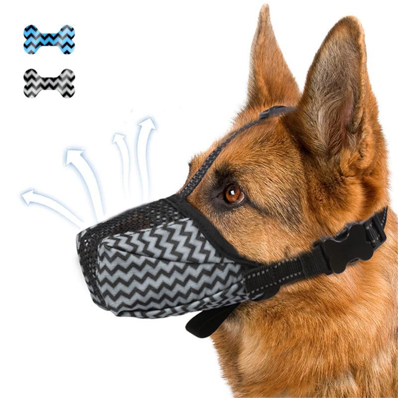 Anti-blaffen Zeer ademende veiligheidsbeperkingen Reflecterende muilkorven voor huisdieren Praktische veiligheidssnuit Trainingsmuilkorf voor grote honden: M / WHITE