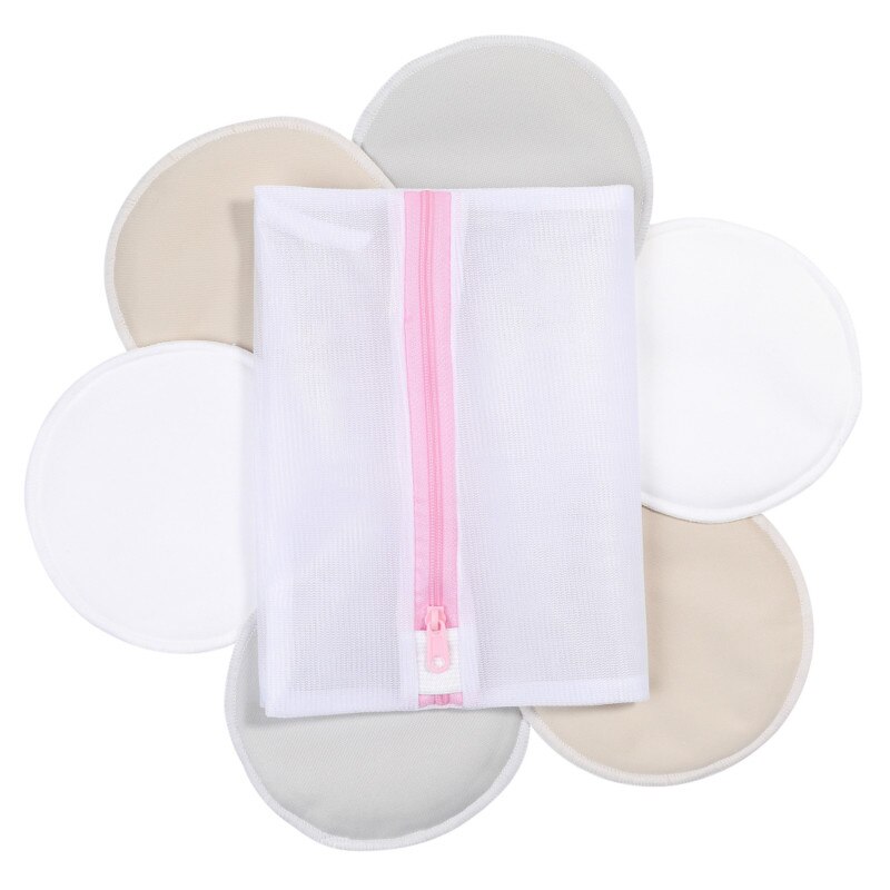 Reusable Soft Bamboo Breast Pad Nursing Pads Solid Color For Mum Washable Waterproof Pregnant 12cm,Bamboo Fabric Material Inner: RD60001