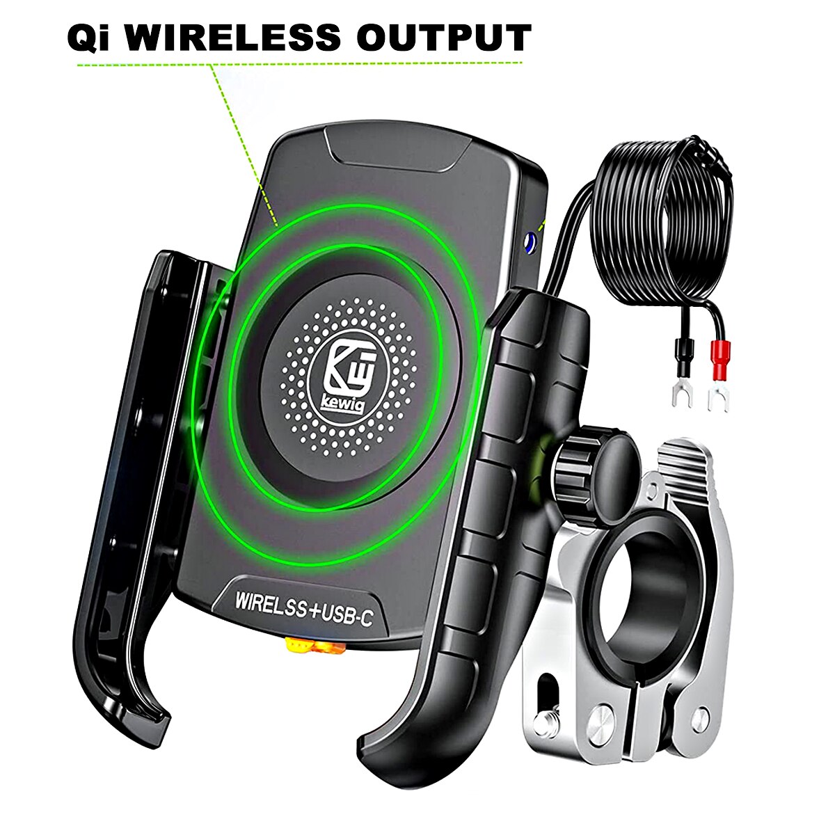 Fahrrad Telefon Halfter Drahtlose Ladegerät QC 3,0 Schnelle Ladung Fahrrad praktisch Halfter Lenker Halterung Ständer GPS Motorrad Halterung: M9S-Schwarz