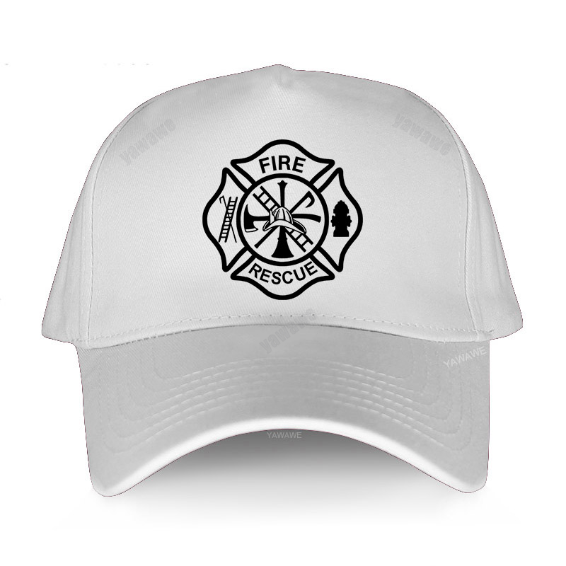 Fire Rescue Firefighter Baseball Caps Adjustable Caps Unisex Cool Fireman Hats: white