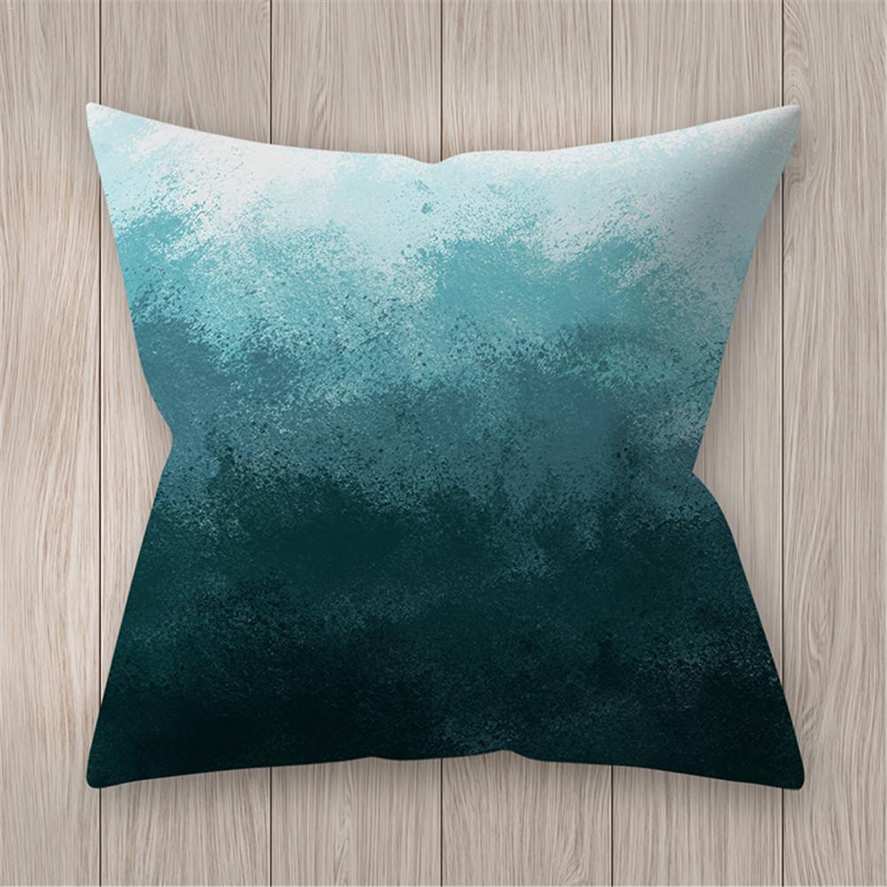 Geometrische Kussensloop 45X45 Teal Blue Kussenhoezen Decoratieve Sierkussen Covers Kussenslopen Voor Sofa Couch Woonkamer # Bw: P