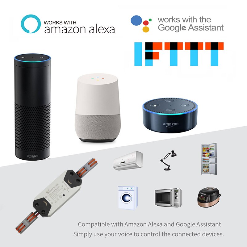 Diy wifi smart lyskontakt universal breaker timer trådløs fjernbetjening fungerer med alexa google home smart home 1 stk