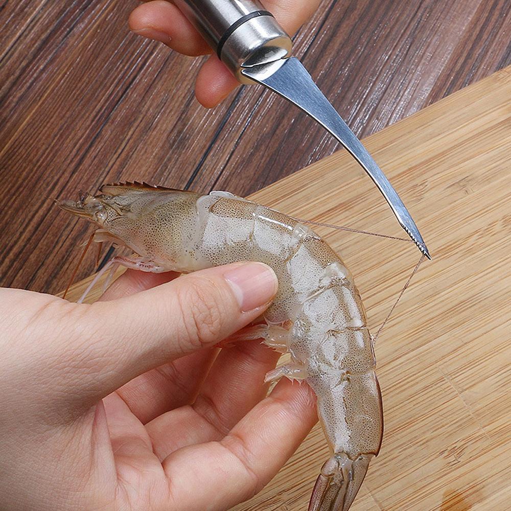 1pcs Stainless Steel Peeling Shrimp Lobster Knifes Shrimp Line Practical Seafood Tools Portable Kitchen Supplies