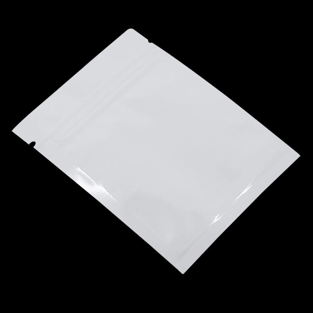 200 stks 6x8 cm (2.3x3.1 inch) aluminiumfolie Zip-Lock Verpakking Zak Zelf Seal Ziplock Voedsel Opslag Verpakking Pouch Mylar Rits Zak: White