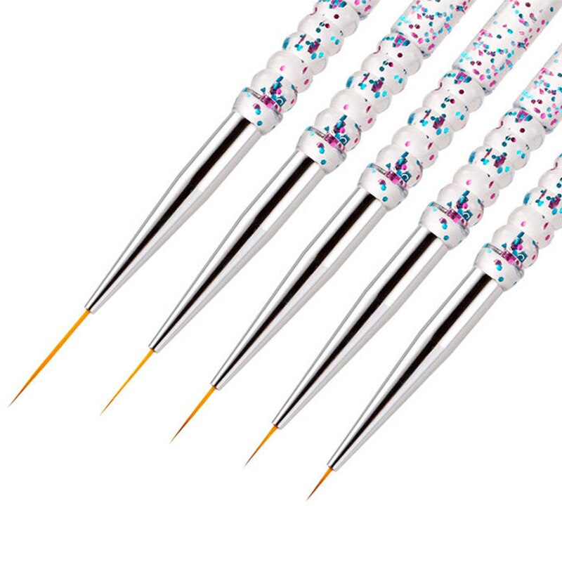 5/7/8 Stuks Nail Art Liner Tekening Pen Brush Diy Uv Gel Nail Lijn Strepen Schilderen Pen acryl Handvat Manicure Tool 7/9/11/15/20Mm