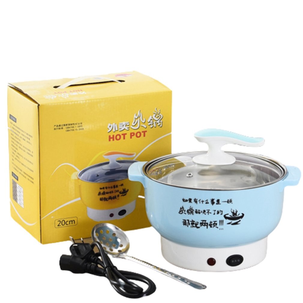 Multifunctional electric cooker Stainless steel Plastic Home appliances Double firepower Anti-dry function pot: YELLOW