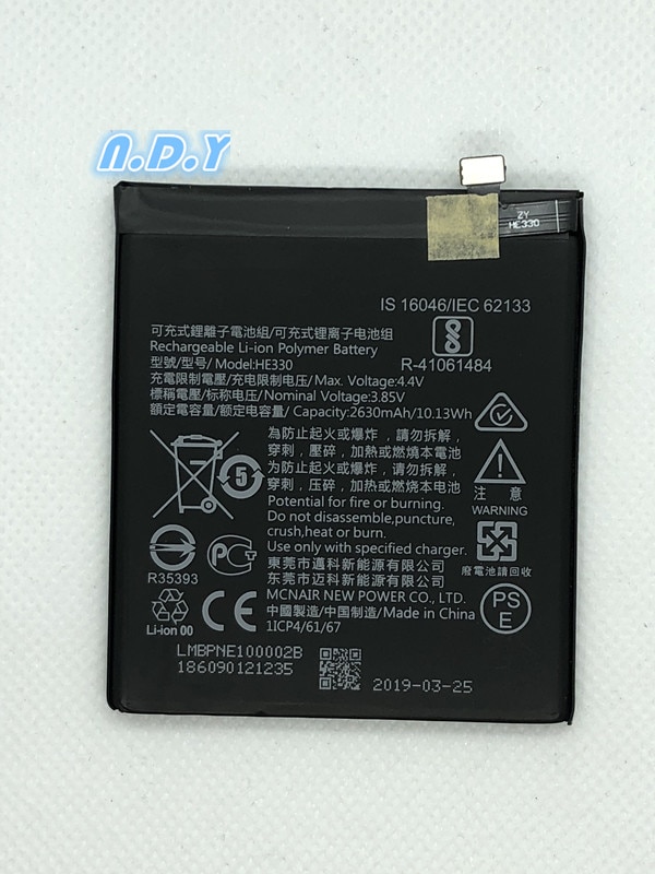 Original HE330 2630mAh Battery For Nokia 3 DUAL TA-1032 HE 330 Batteries Bateria