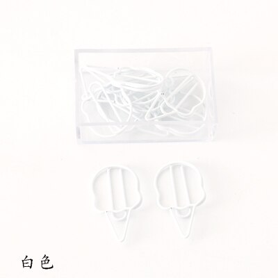 Tutu 10 st/kartong kawaii glass gem söt metall bokmärke dekorativ fil memo klämmor brevpapper  h0321: Vit