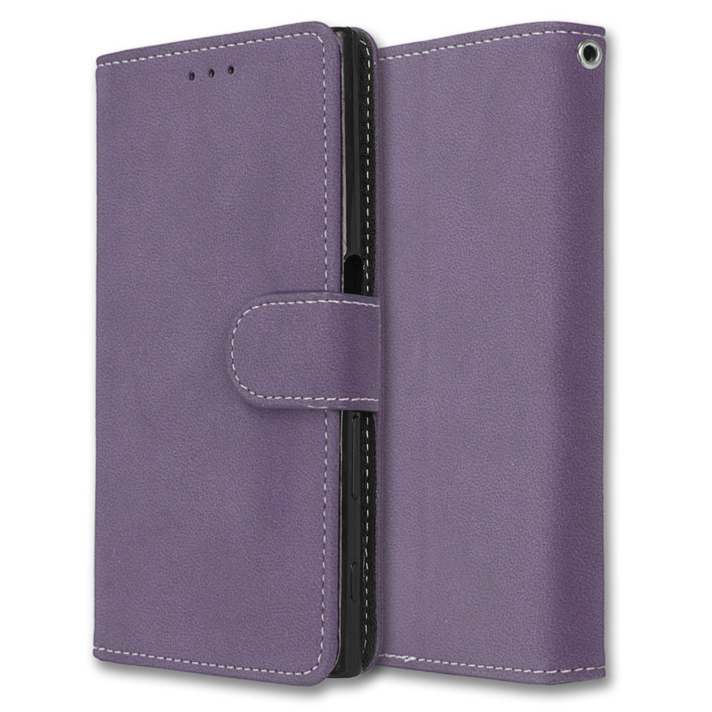 Fundas abatibles de cuero para Sony XZ, Fundas para Sony Xperia XZ F8331 Dual F8332, funda billetera con soporte para sony xz X Z: Purple