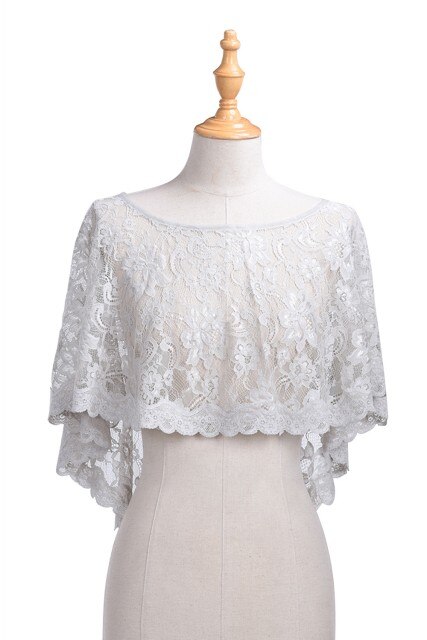 été dentelle mariée mariage boléro mariée opéra soirée fête de bal Costume Capes bleu Royal rouge vestes foulard de tête pour femme: Gray