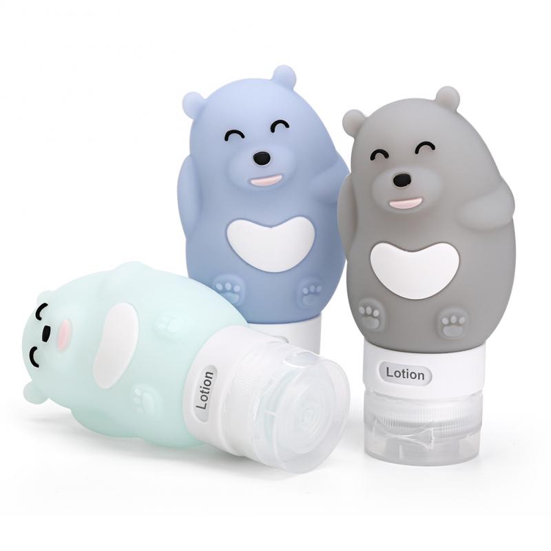 1Pcs Cute Silicone Refillable Bottle Travel Bottle Press For Lotion Shampoo Cream Gel Cosmetic Squeeze Containers Storage Bottle