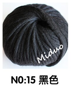 6mm Natural Merino Wool Chunky Yarn Felt Wool Roving Soft Yarn for Spinning Hand Knitting Spin Yarn Winter Warm Free Needle 150g: Black