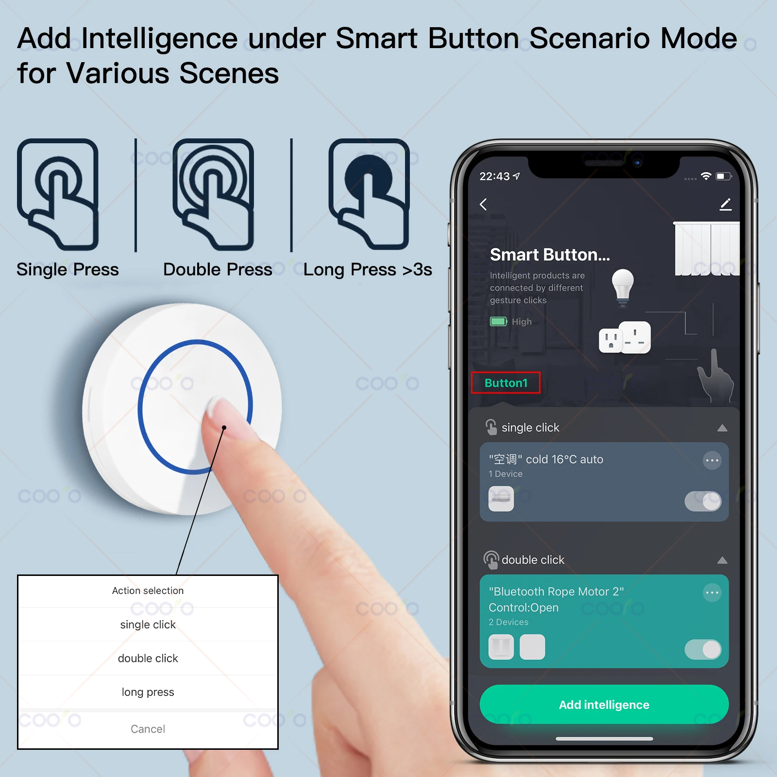 Tuya ZigBee-botón inalámbrico, mando a distancia manual, controlador de interruptor de escena, dispositivo de Control de aplicación de automatización alimentado por batería