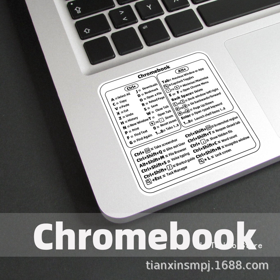 Keyboard Shortcut Stickers for Word Excel Windows/MAC/OS Letter Graphic Laptop Protective Sticker: Orange