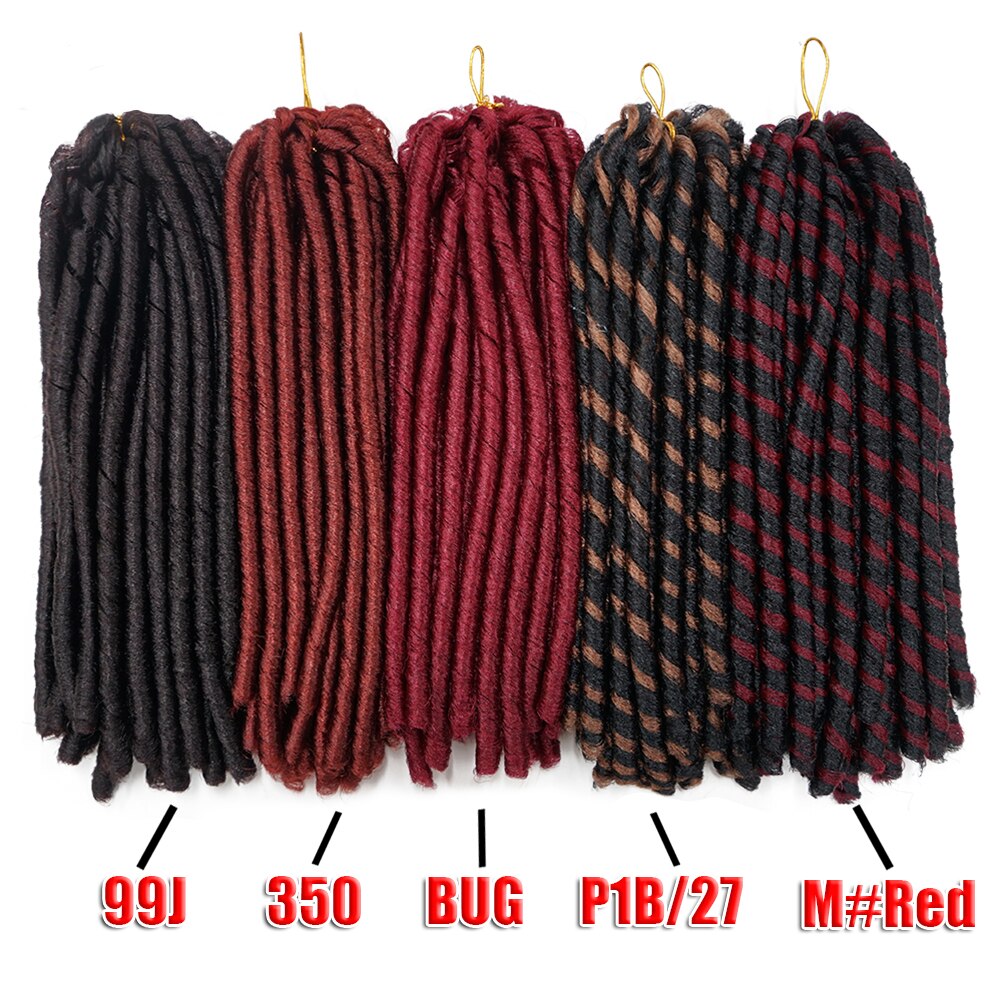 Soft Dread Locks Crochet Braids 14 inch Straight Hair Extensions 30rootsFaux Locks Crochet Braids Black Synthetic Braiding Hair