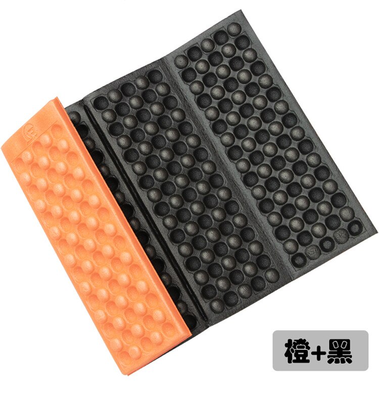 Camping Mat Outdoor Hiking Picnic Camping Seat Mats Folding Portable Cushion Beach Moisture-proof Cushion Mattress Pad: Orange black