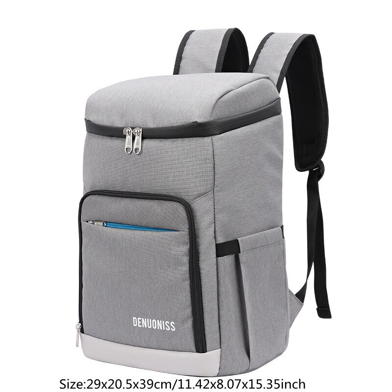 Sac à dos isotherme pour pique-nique, de nourriture, glacière, pour déjeuner, Camping, réfrigérateur, accessoires, fournitures: C Gray