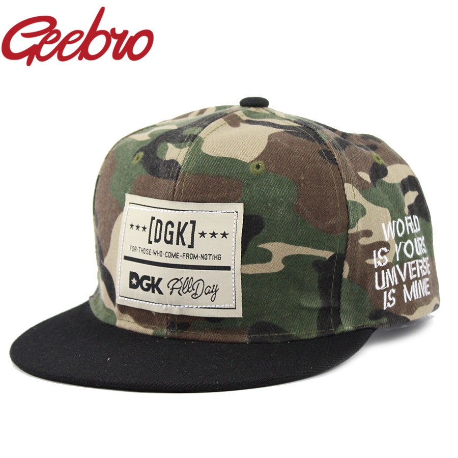 Dgk camouflage casual baseballkepsar hiphop skatekeps för män ben aba snapback solhattar goraas casquette för kvinnor  js060