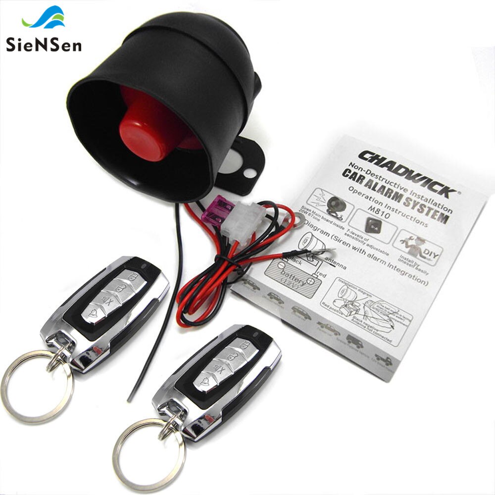 Siensen Universele 12V Auto Alarm Systeem Met Acc/Trillingen/Trunk/Deur Trigger Alarm Functies Eenvoudige Installatie m810: M810-8171
