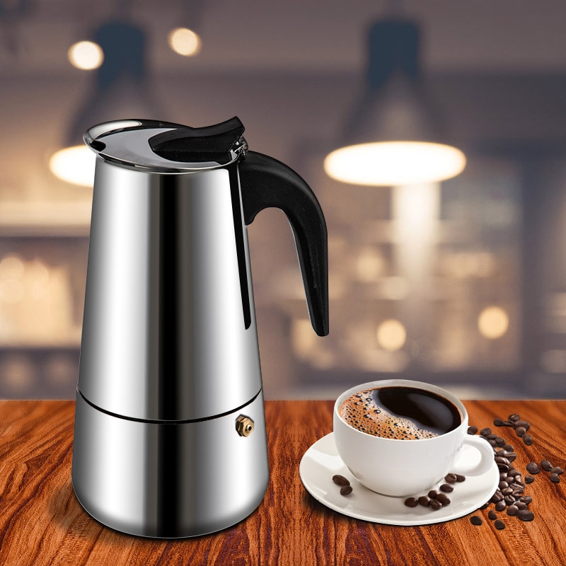 Top Rvs Moka Latte Espresso Draagbare Koffiezetapparaat Gasfornuis Filter Koffie Potten Percolator Mokka Cafetera Expreso