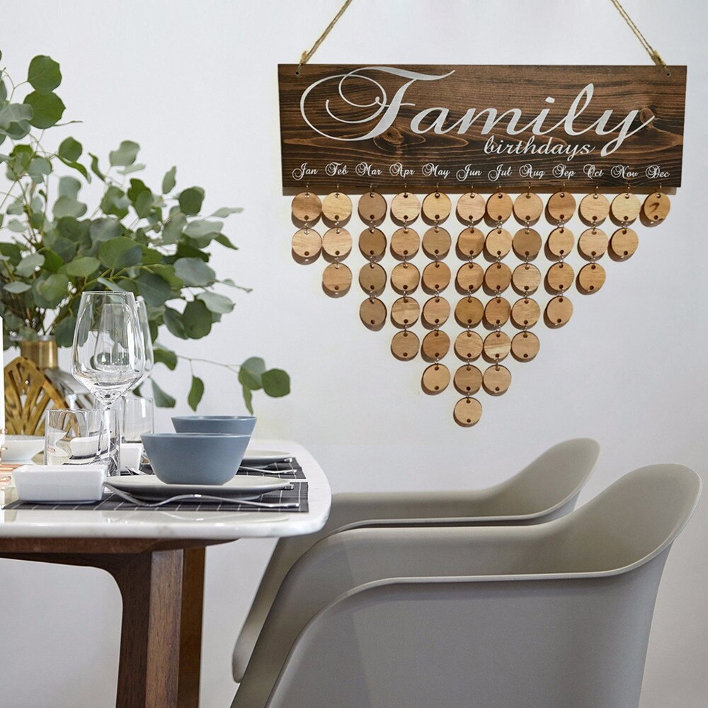 Kerst Verjaardag Speciale Dagen Herinnering Board Thuis Opknoping Decor Houten Kalender Boord Opknoping Ornament Jaar Decoratie