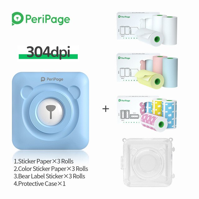 304dpi PeriPage A6 Etikett Drucker hoch Definition Druck Thermische Mini Drucker 2 &quot;Foto Rechnung Drucker für Android und iPhone