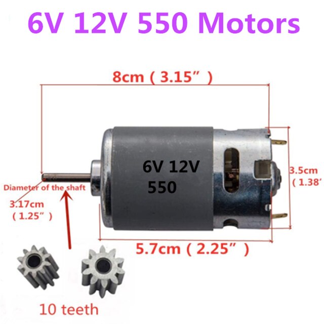 6V 12V RS390 4WD Kinderen Elektrische Off-Road Voertuig 1.2 Gaten Motor Versnellingsbak, rit Op Speelgoed Elektrische Motorfiets: RS550 12V 10000