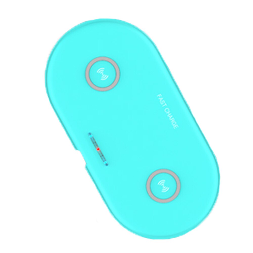 10w Qi Dual Fast Wireless Charger For Iphone Samsung Xiaomi Intelligent Wireless Efficient Charging Home Office Devices: Blue